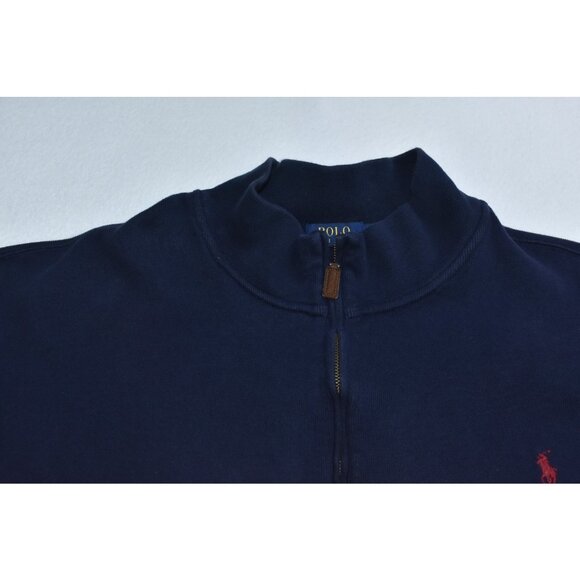 Ralph Lauren Polo Sweater Men's Size 3XLT Blue Pony Zip Mock Sweatshirt - Picture 2 of 11